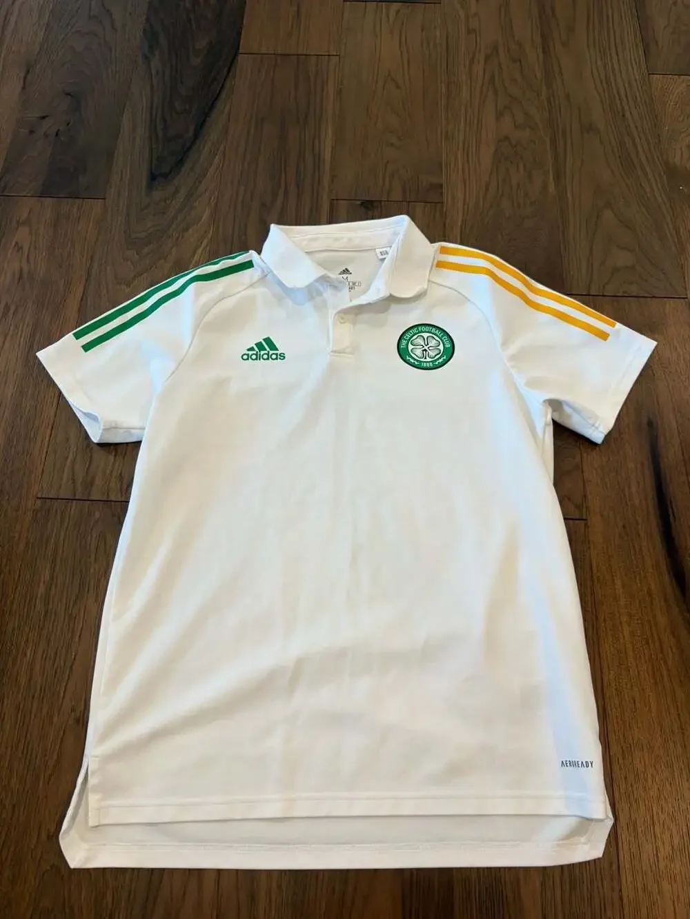 Adidas Celtic FC 2020-21 Aeroready Training Polo Shirt White Size M